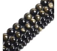 12mm Genuine Golden Obsidian Beads for Jewelry Making Gemstone Semi Precious Stone Strand 15"(31-32pcs/strand)