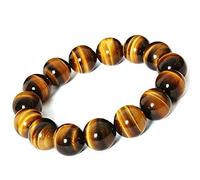 12mm Genuine Natural Yellow Tiger Eye Gemstone for Women Men Stretch Crystal Round Bead Bracelet