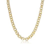 12mm Gold Diamond Cut Bold Belcher Chain Necklace, 20-Inch, 139g, Gold Plated - Bling King London