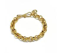 12mm Gold Diamond Cut Thick Belcher/Bracelet, 8-Inch, 62g, Gold Plated - Bling King London