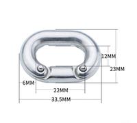 12mm Heavy Duty Chain Shackle 316 Stainless Steel Silver Finish | 8mm quick connect link, split design, secure closure, boat applications, silver color(6MM chain clasp)