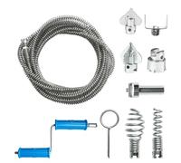 12mm Heavy Duty Drain Snake - 6 Cutting Heads, Extendable Design - Manual & Electric Adapters for Sink, Kitchen, Bathroom Clogs - Flexible Pipe Cleaner Tool (Silver 5M)