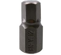 12mm Hex Allen Key Bit 30mm Length 10mm Shank Chrome Vanadium Hardened Tip