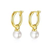 12mm Hoop Earrings with 6mm/7mm Freshwater Pearl/Turquoise/Onyx Earrings Sterling Silver Dangle Jewelry Gifts for Women Girls, Sterling Silver, Not specified