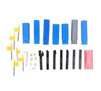12MM Lathe Boring Bar Set, CNC Lathe Turning Tool, 7PCS Tool Holders with 7PCS Carbide Inserts and 7PCS Wrenches, Indexable Lathe Turning Tool Set for Precision Machining