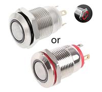 12mm LED Illuminated Metal Momentary Push Button Switch Boat Car 3A/220V For Push Button Switch On Off Momentary Led Control Rocker Lever Handle Start Stop Dimmer Detector Sensor