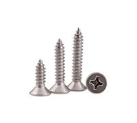 (12mm) M2.6SP1 100Pcs M2.6 304 Stainless Steel Cross Flat Head Self Tapping Screw Wood Screws Speaker Screws Optional Length