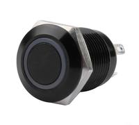 12mm Metal Button Switch, 12mm Aperture Flat-Head Momentary Reset Switch with LED Light, Waterproof Rubber Ring Seal, Industrial On/Off Control for Outdoor and Indoor Use(Yellow)