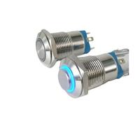 12mm Metal Button Switch LED with Light Explosion Proof Button Flat Head High Head Self Locking Button Switch IDGTTLDF(12MM green,12-24V)