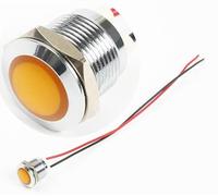 12mm Metal Indicator Pilot Dash Light Lamp Terminal Screw Panel Car Boat 12V LED (Orange)