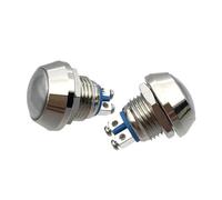 12mm Metal Push Botton Nickel Brass Domed Push Button Switch 1NO Momentary Reset Screw Terminal 1pcs