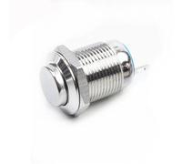 12mm Metal Push Button Nickel Brass Switch High Head Round Shape Momentary Self-reset/self-locking 1NO 2Pins 1pcs(High head,Locking)