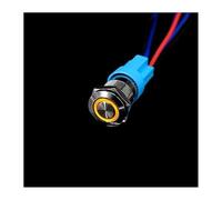 12mm Metal Push Button Switch Flat Head Ring Power 5V 12V 24V 220V Self-reset Momentary locking Car Auto Eng IDGTTLDF(Yellow-Round,FLAT_SELF-RESET MOMENTARY_110V)
