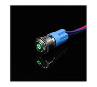 12mm Metal Push Button Switch Flat Head Ring Power 5V 12V 24V 220V Self-reset Momentary locking Car Auto Eng IDGTTLDF(Green-Power,FLAT_SELF-RESET MOMENTARY_220V)