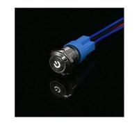 12mm Metal Push Button Switch Flat Head Ring Power 5V 12V 24V 220V Self-reset Momentary locking Car Auto Eng IDGTTLDF(White-Power,FLAT_SELF-RESET MOMENTARY_5-24V)