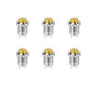 12mm Metal Push Button Switch High Head Momentary 1NO Self-reset Welding Feet 6pcs(Golden 6 PCS)