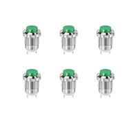 12mm Metal Push Button Switch High Head Momentary 1NO Self-reset Welding Feet 6pcs(Green 6 PCS)