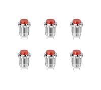 12mm Metal Push Button Switch High Head Momentary 1NO Self-reset Welding Feet 6pcs(Red 6 PCS)