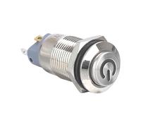 12MM Metal Push Button Switch LED Light Momentary Latching Power Switch3V 5V 12V 24V 220V IDGTTLDF(Green LED,100-240V(220V))