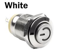 12mm Metal Push Button Switch with LED Light, Waterproof, Flat Head, 12V-24V DC, Self-Reset, Normally Open, for Industrial Equipment and DIY Projects (Red)