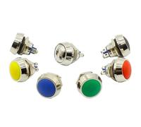 12mm Momentary Round Stainless Steel Metal Push Button Switch Car Start Horn Speaker Bell Automatic Reset 1Pcs(Green)