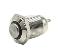 12mm Momentary Stainless Steel Metal Push Button Power Switch LED Light Shine Car Horn 3V 5V 12V 24V 1pcs(Red,220V)