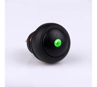 12mm Motorcycle Light Scooter Electric Illuminated Reset Fix Plastic PushButton Switch 12V 1Pcs(Led color green,Momentary)