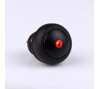 12mm Motorcycle Light Scooter Electric Illuminated Reset Fix Plastic PushButton Switch 24V 1Pcs(Led color red,Latching)