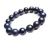 12mm Natural Blue Sapphire Gemstone Round Beads Women Men Rare Bracelet