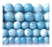12MM Natural Larimar Blue Gemstone Beads Stone Round Loose Beads for Jewelry Making DIY Bracelet 32pcs 1 Strands 15"