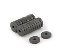 12mm O.D. x 3mm I.D. x 3.3mm thick Y10 Ferrite Magnets - 0.1kg Pull (Pack of 20)