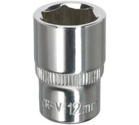 Loops 12mm Forged Steel Drive Socket - 1/4" Square Drive - Polished Chrome Vanadium in Metallics Loops Metallics