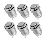 12mm Push Button Switch Latching Momentary Self Reset Power Button Switch 2pin 1NO 3A/250V 6Pcs(High Round-Momentary)
