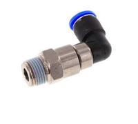 12mm & R1/2'' Elbow Quick Swivel Joint Push-In-Male Threads Nickel-Plated Brass/PBT NBR Rotatable