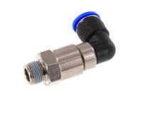 12mm & R3/8'' Elbow Quick Swivel Joint Push-In-Male Threads Nickel-Plated Brass/PBT NBR Rotatable