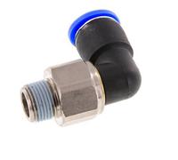 12mm & R3/8'' Elbow Swivel Joint Push-In-Male Threads Nickel-Plated Brass/PBT NBR Rotatable
