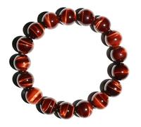 12MM Red Tigers Eye Bracelet for Unisex | Natural Root Chakra Gemstones | Fits for 9" XLarge & Strong Wrist | Bring Luck & Fortune | Anxiety Stress Relief Spritual choice for Friends Familys