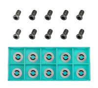 12mm Round Carbide Cutter Inserts 30° Cutting Angle for EWT Ci3, Ci3-NR, for YUFUTOL Wood Turning Tools, 10 Pcs with Screws