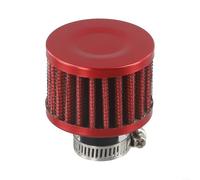 12MM Round Crank Case Engine Breather Oil Air Filter Performance Cold Air Intake Filter System for Car Motorcycle for QUAD Bike with High Flow Design Metal Construction (Red)