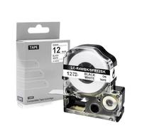 12mm Satin Ribbon Compatible with SFR12SK SFR12PK SFR12RZ SFR12ZK SFR12GZ SFR12KZ Works with LW-300 LW-400 700(Black on White)