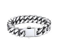 12mm Solid Man Chain Bracelet Stainless Steel Cuban Link Chain Bracelet 19cm/7.5Inch Long Hand Chain for Men Women Cool Statement Casual Fashion Miami Chain Bracelets