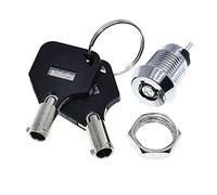 12mm Stainless Steel Power Lock for Key Switch Double Sided Pull Out Key Lock Tubular with 2 Keys & Nuts for Easy