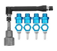 12mm to 17mm Wheel Hex Hub Conversion Adapter Socket Spanner Set, 1/10 1/8 RC Car Hex Adapters, High - Quality Aluminum Alloy with Steel Wrench, Durable and Accurate Fit for RC Car (Blue)