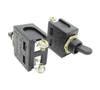 12mm toggle switch 2-pin 2-speed screw foot switch Black head flat handle switch STE115A12 plastic shaking head 1pcs(Black)