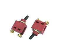 12mm toggle switch 2-pin 2-speed screw foot switch Black head flat handle switch STE115A12 plastic shaking head 1pcs(Red)