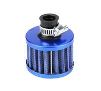 12mm Universal Car Clamp-On Cold Intake Air Filter, High Flow Auto Air Intake Filter Round Tapered for Scooter Atv Dirt Pit Bike Motorcycle Crankcase Vent Cover Breather(Blue) carter filter