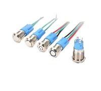 12mm waterproof metal button switch instant lock power start round small button 3V 5V 6V 12V 24V 220V with connector 150MM line(Blue Circle,12MM_100-220V)