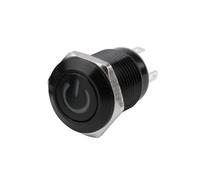 12mm Waterproof Metal Push Button Switch LED Light Black Momentary Latching Car Engine PC Power Switch 5V 12V 24V 220V Red Blue IDGTTLDF(12mm Black Power,RED LED_LATCHING_220V)