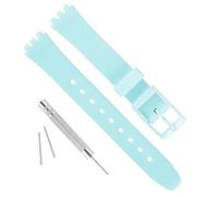 12mm Waterproof Silicone Replacement Watch Strap for Swatch (Light Blue)