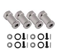 12mm Wheel Hex Hub Extension Adapter Combiner Premium Aluminium Alloy Durable Lightweight Upgrade for Slash 4X4 1/10 Truck Red Gold Titanium Silver 25mm 30mm (12MM*25MM SLA011T titanium gold)